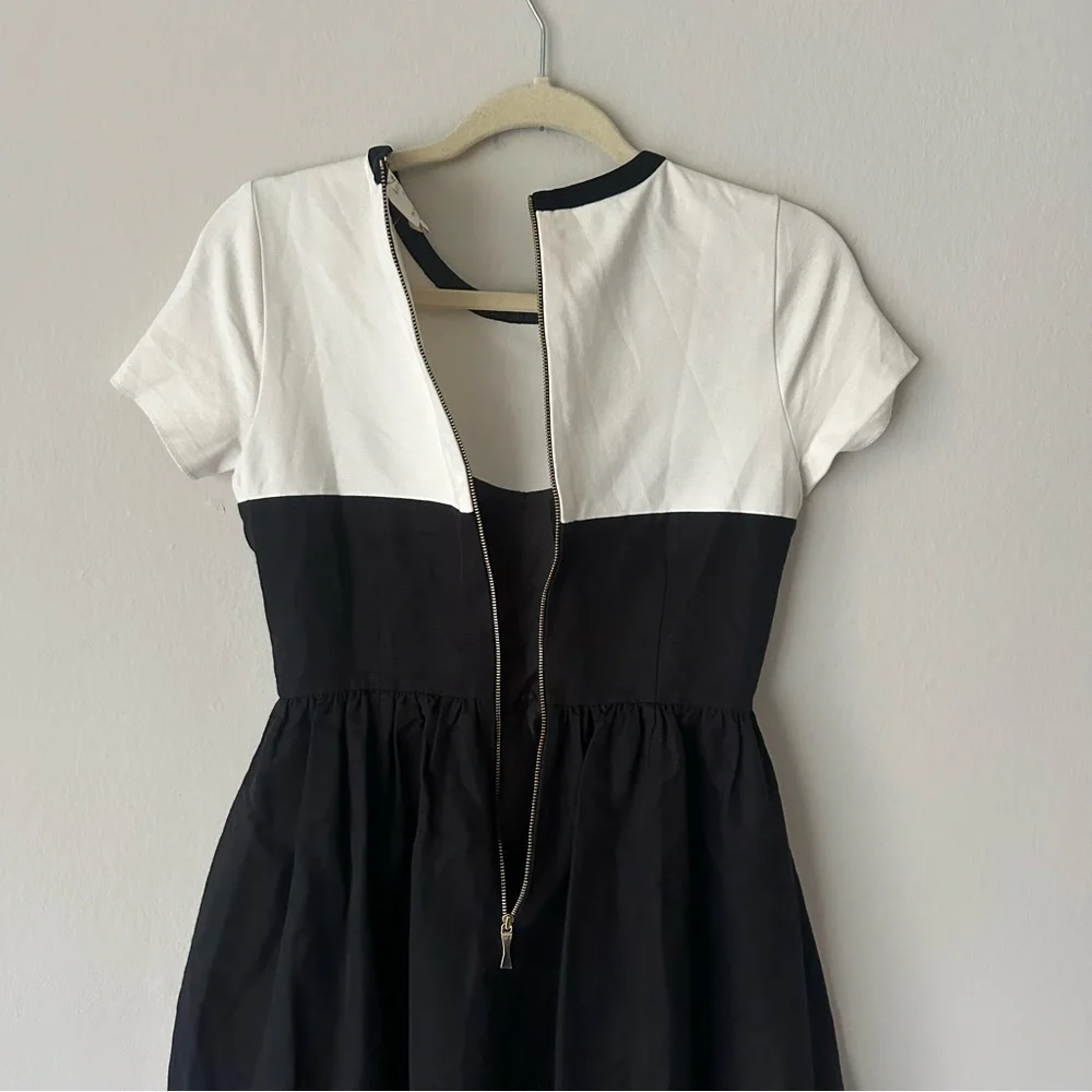 Kate Spade Sweetheart Illusion Fit and Flare Dress in Black/White Sz 2 Holiday